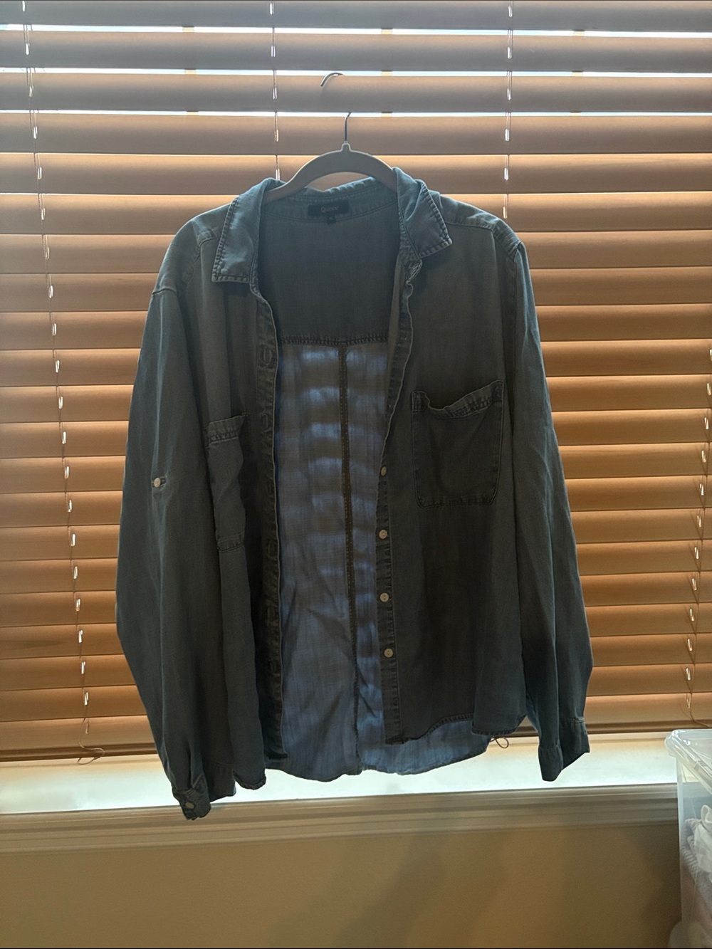 Quince Washed Blue Button-Down Denim Shirt